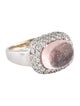 Ring 18K 4.60ct Rose Quartz & Diamond Cocktail Ring