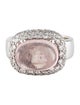 Ring 18K 4.60ct Rose Quartz & Diamond Cocktail Ring
