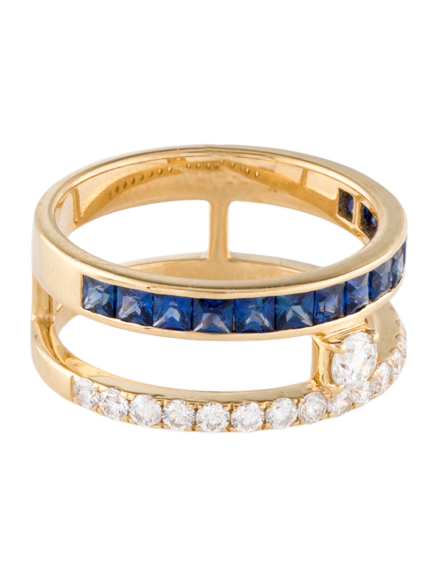 Ring 18K Diamond & Sapphire Dual Band