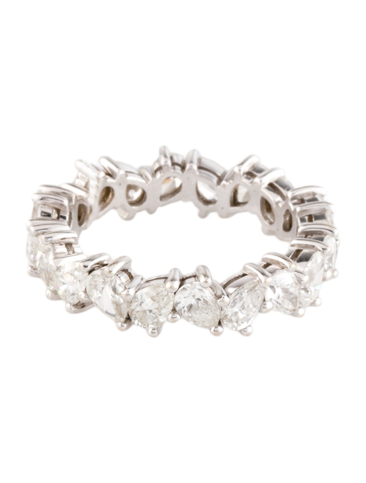 Ring 18K 3.04ctw Diamond Pear Shaped Eternity Band