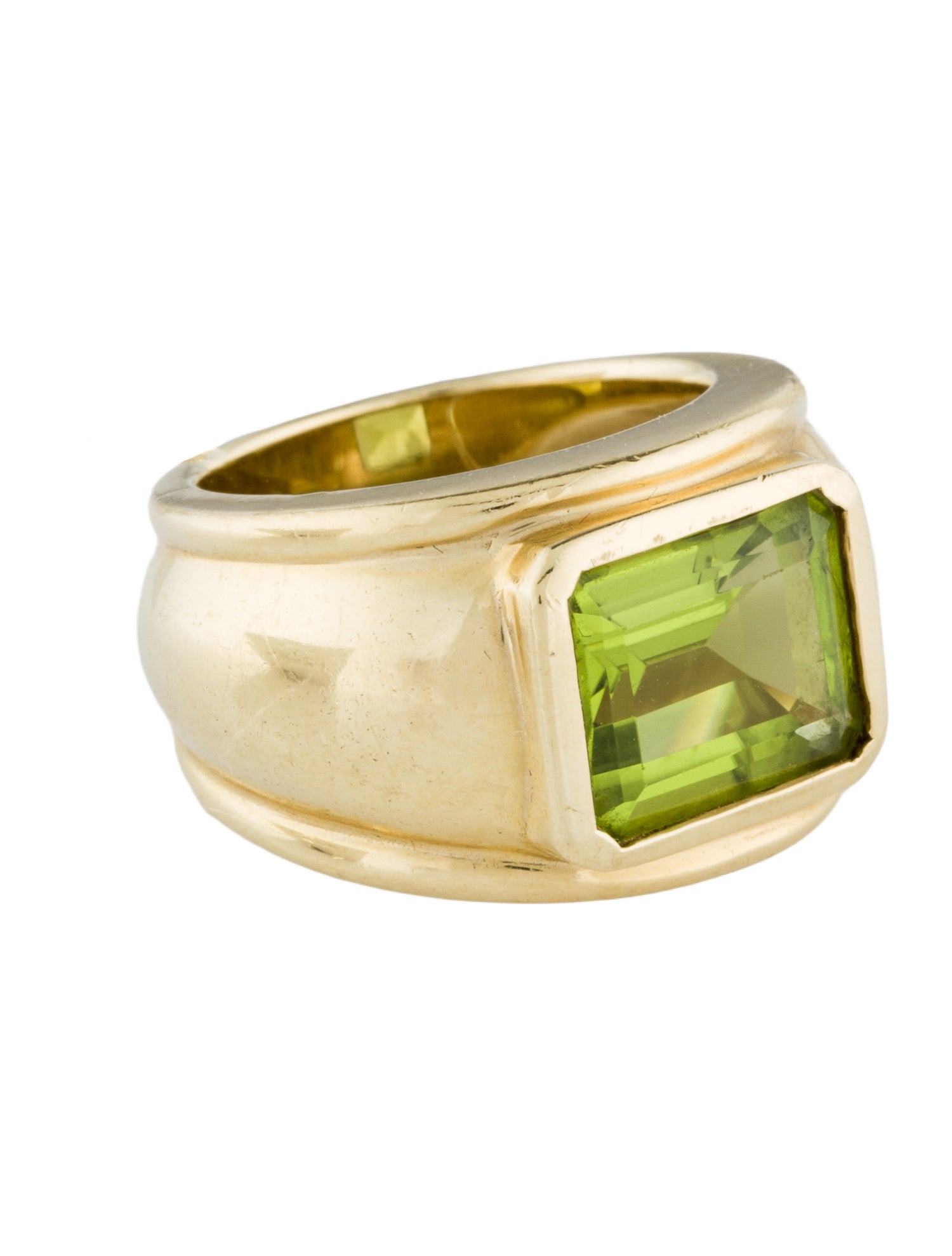 Ring 18K 4.80ct Peridot Band Ring
