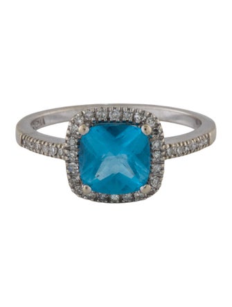 Ring 14K Topaz & Diamond Cocktail Ring