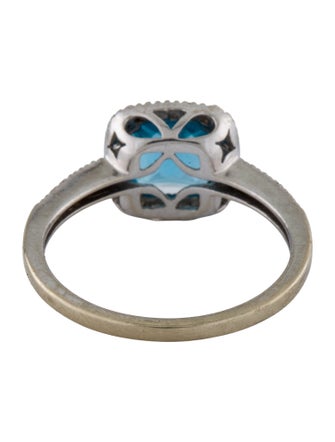 Ring 14K Topaz & Diamond Cocktail Ring