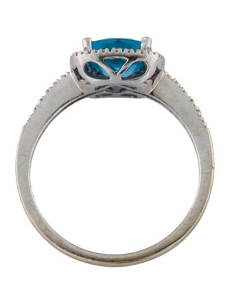 Ring 14K Topaz & Diamond Cocktail Ring