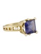 Ring 18K 4.22ct Iolite & Diamond Cocktail Ring