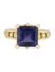 Ring 18K 4.22ct Iolite & Diamond Cocktail Ring
