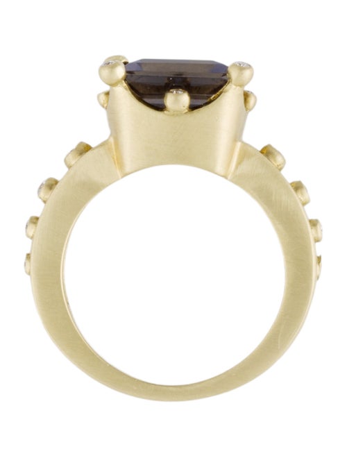 Ring 18K 4.22ct Iolite & Diamond Cocktail Ring