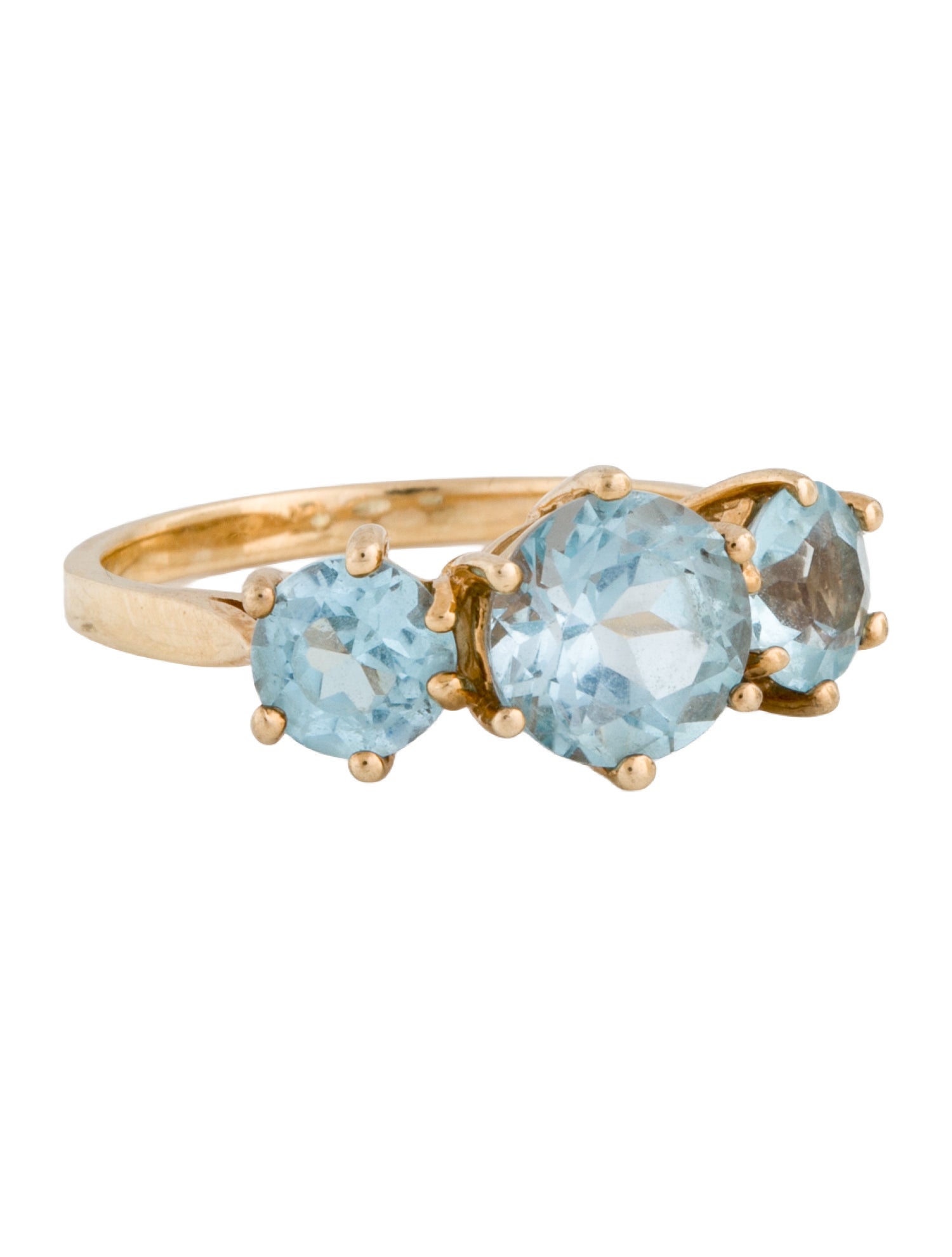 Ring 10K Topaz Three Stone