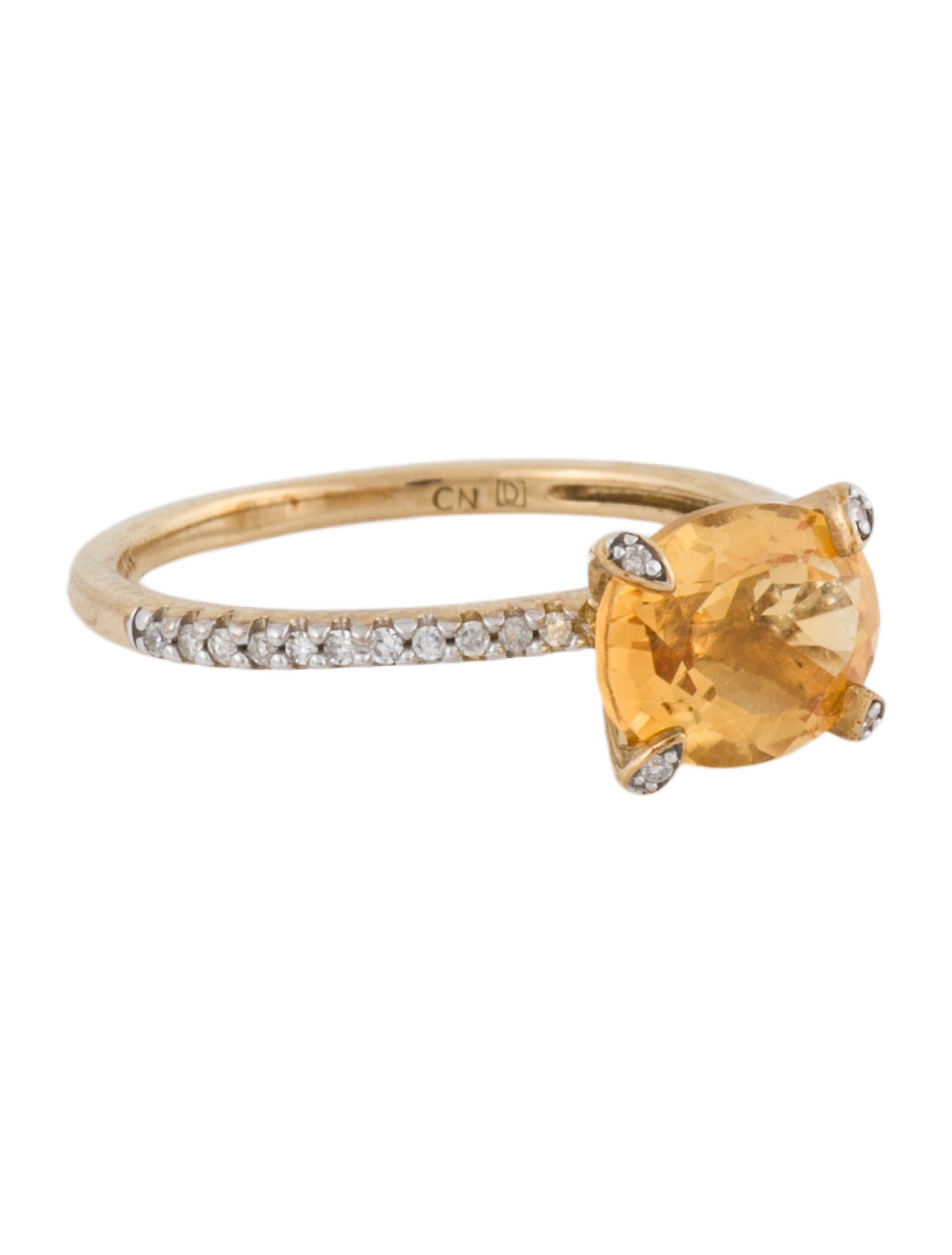 Ring 10K 1.83ct Citrine & Diamond Cocktail