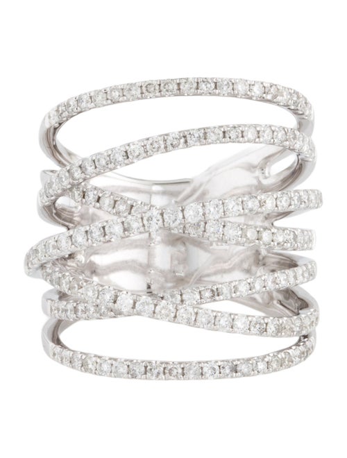 Ring 14K 1.33ctw Diamond Multi Row Wide Cocktail Ring