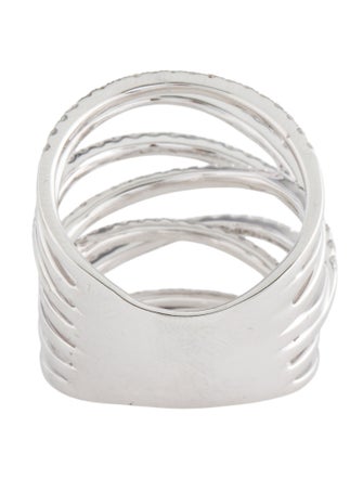 Ring 14K 1.33ctw Diamond Multi Row Wide Cocktail Ring