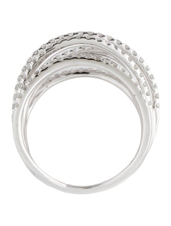 Ring 14K 1.33ctw Diamond Multi Row Wide Cocktail Ring
