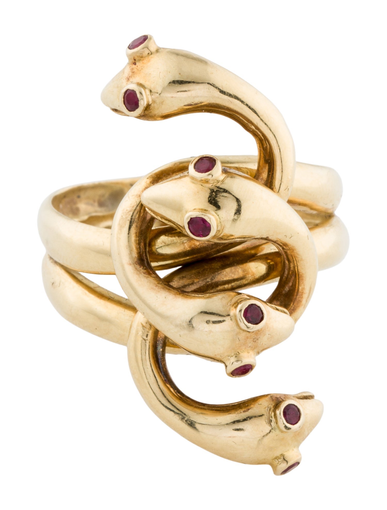 Ring Ruby Interlocking Snakes Cocktail