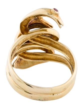 Ring Ruby Interlocking Snakes Cocktail Ring