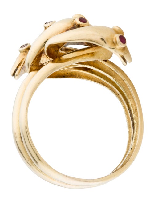 Ring Ruby Interlocking Snakes Cocktail Ring