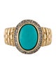 Ring 14K Turquoise & Diamond Cocktail Ring