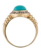 Ring 14K Turquoise & Diamond Cocktail Ring