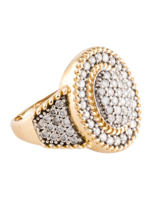 Ring 14K Diamond Pave Two-Tone Signet Ring
