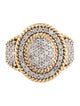 Ring 14K Diamond Pave Two-Tone Signet Ring
