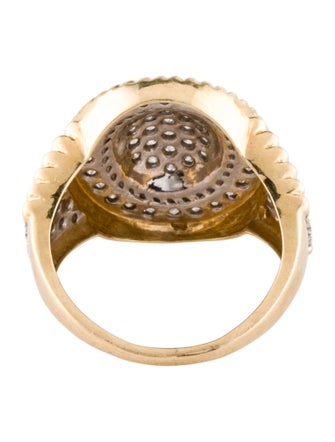 Ring 14K Diamond Pave Two-Tone Signet Ring