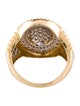 Ring 14K Diamond Pave Two-Tone Signet Ring