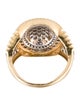 Ring 14K Diamond Pave Two-Tone Signet Ring