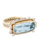 Ring Two-Tone Aquamarine & Diamond Cocktail Ring