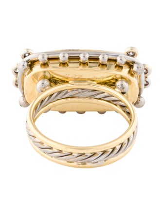 Ring Two-Tone Aquamarine & Diamond Cocktail Ring