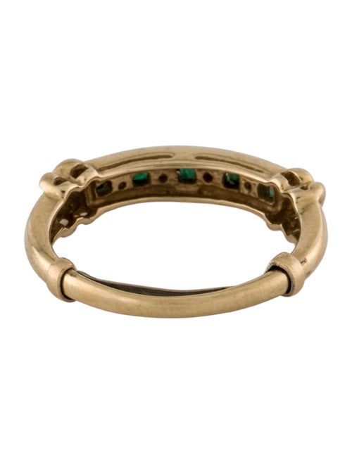 Ring 14K Emerald & Diamond Band