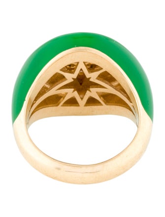 Ring 18K Diamond & Enamel Cocktail Ring