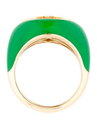 Ring 18K Diamond & Enamel Cocktail Ring