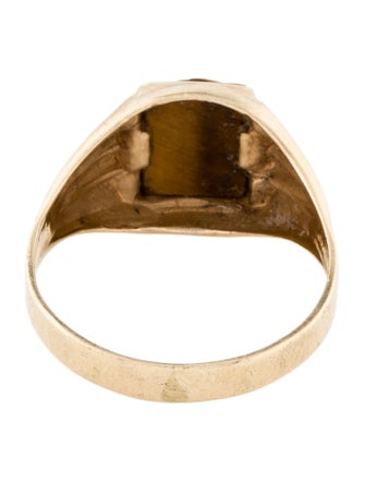 Ring 10K Tiger's Eye Carved Signet Ring