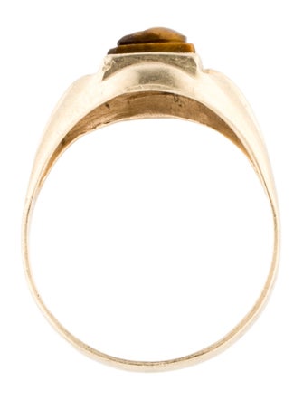 Ring 10K Tiger's Eye Carved Signet Ring