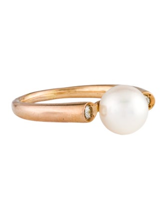 Ring 18K Pearl & Diamond Cocktail Ring