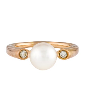 Ring 18K Pearl & Diamond Cocktail Ring