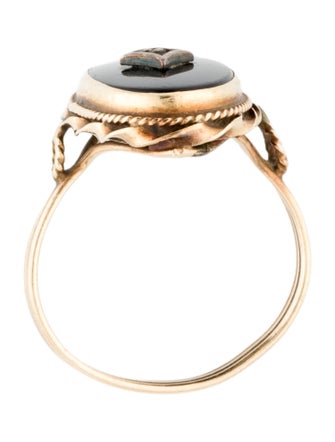 Ring 14K Onyx & Diamond Cocktail Ring