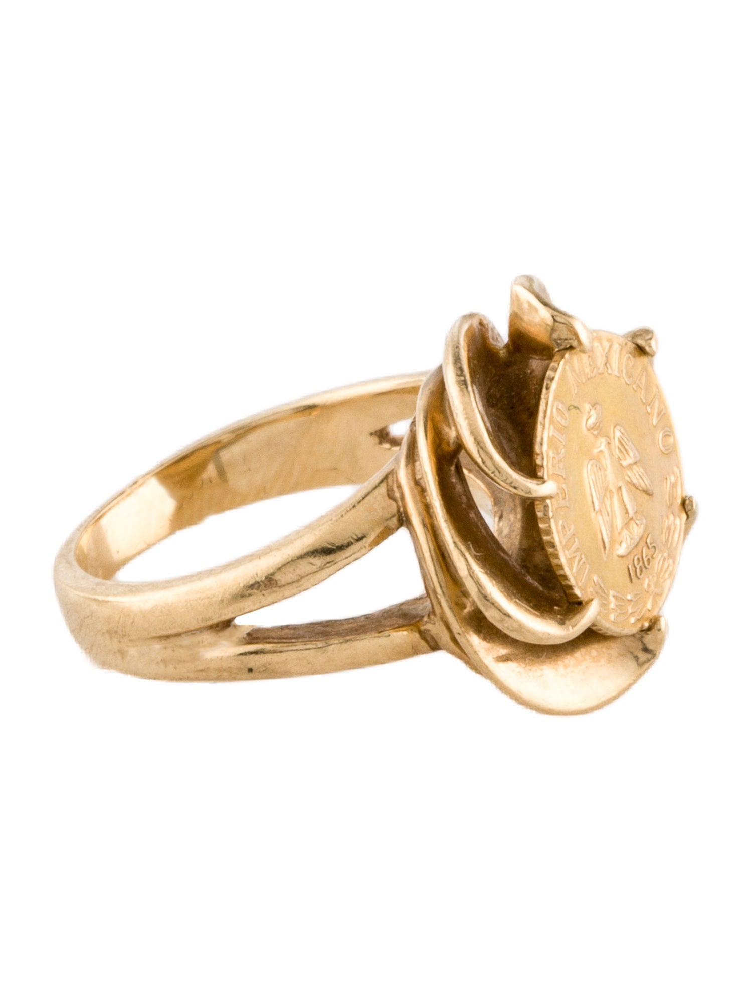 Ring 14K Coin Ccoktail Ring