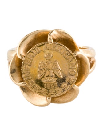 Ring 14K Coin Ccoktail Ring