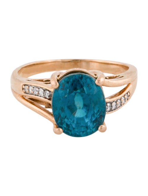 Ring 18K 9.27ct Zircon & Diamond Cocktail Ring