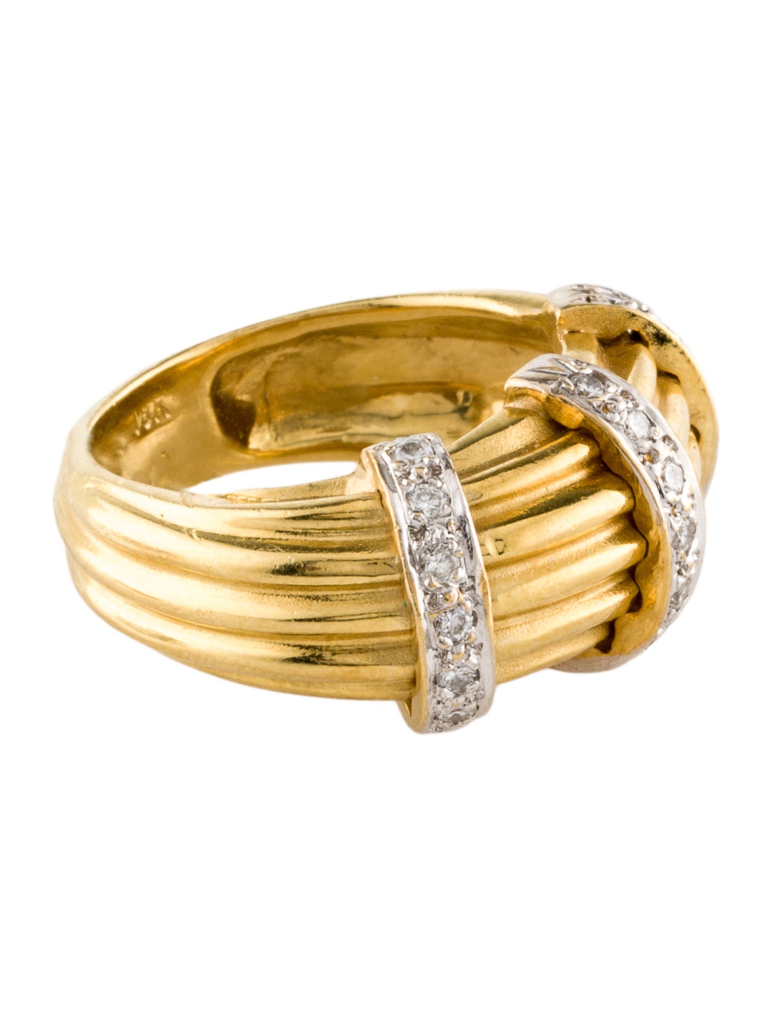 Ring 18K Diamond Groove Band
