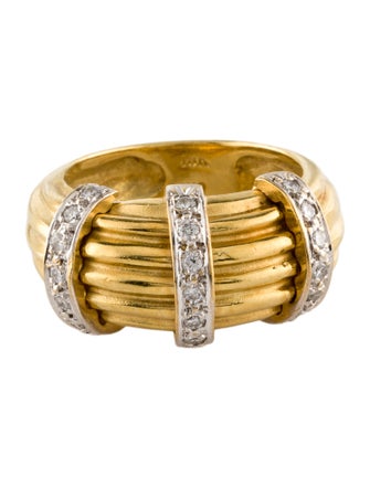 Ring 18K Diamond Groove Band