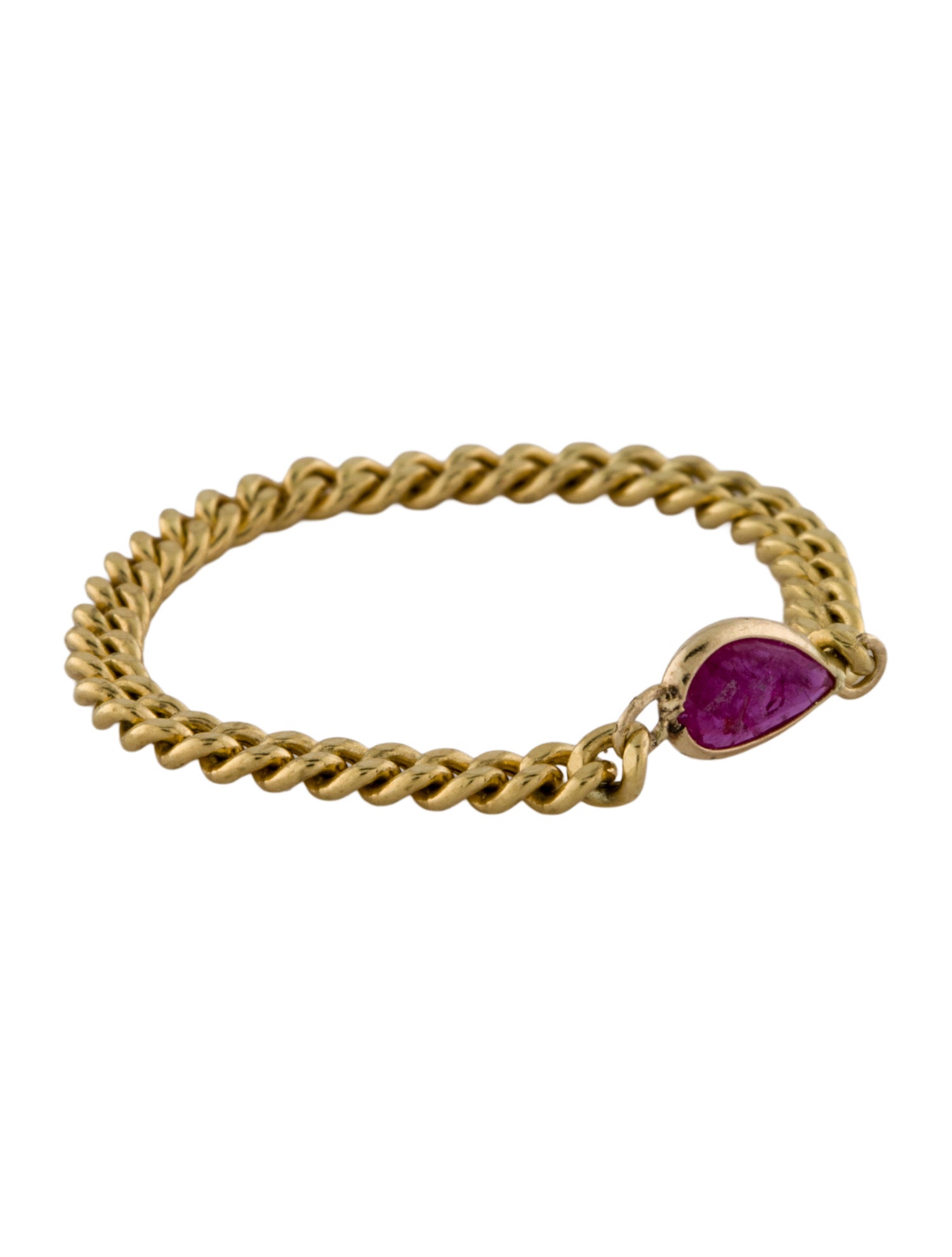 Ring 14K Ruby Chain