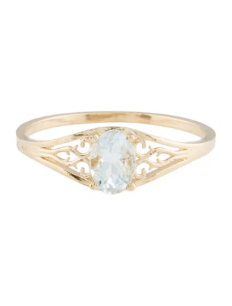 Ring 10K Aquamarine Cocktail Ring