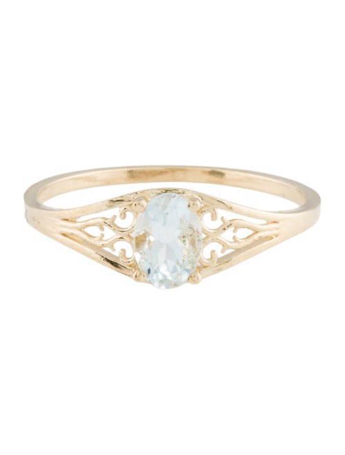Ring 10K Aquamarine Cocktail Ring