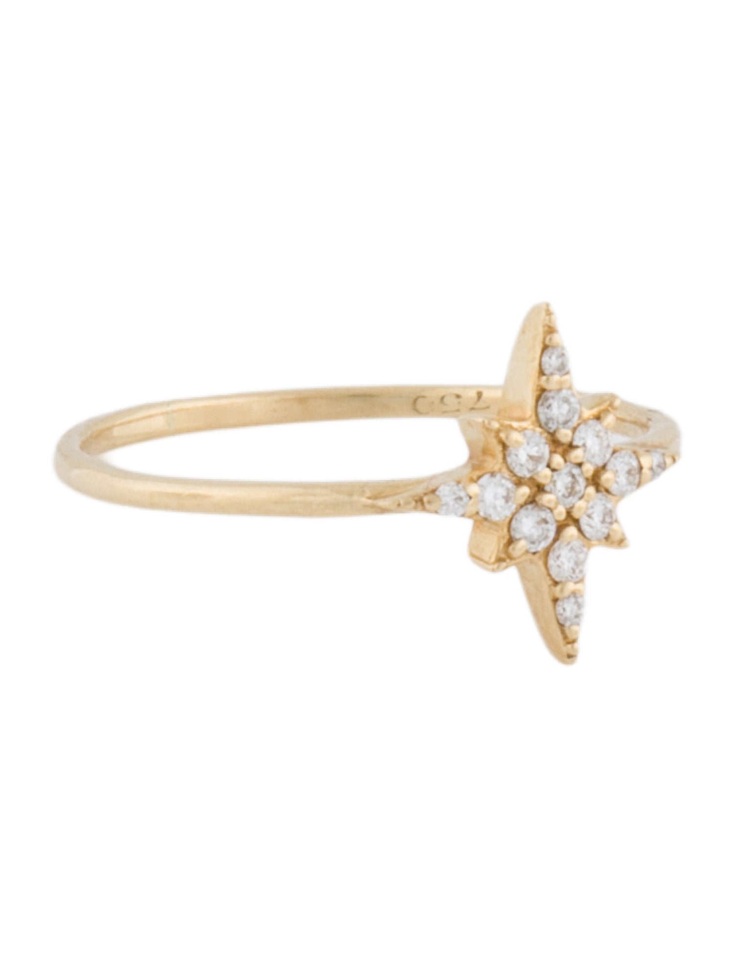 Ring 18K Diamond Star Cocktail Pinky