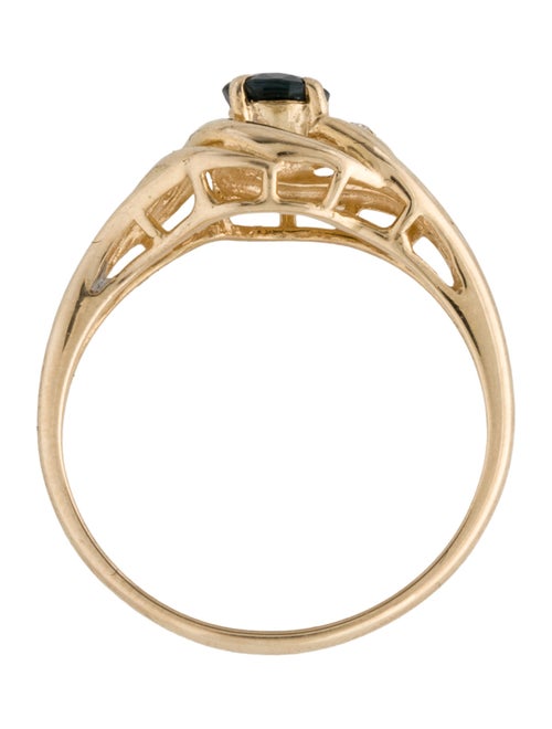 Ring 14K Sapphire & Diamond Cocktail Ring