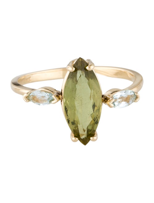 Ring 14K Heliodor & Aquamarine Cocktail Ring