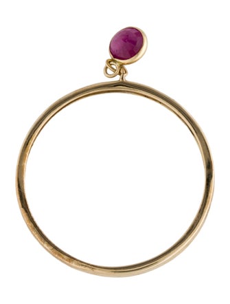 Ring 14K Ruby Charm Dangle Ring
