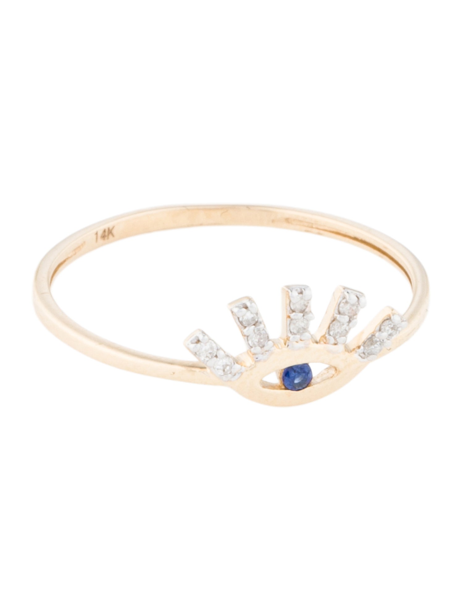 Ring 14K Sapphire & Diamond Eye