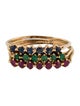 Ring 14K Emerald, Ruby & Sapphire Stacking Ring Set